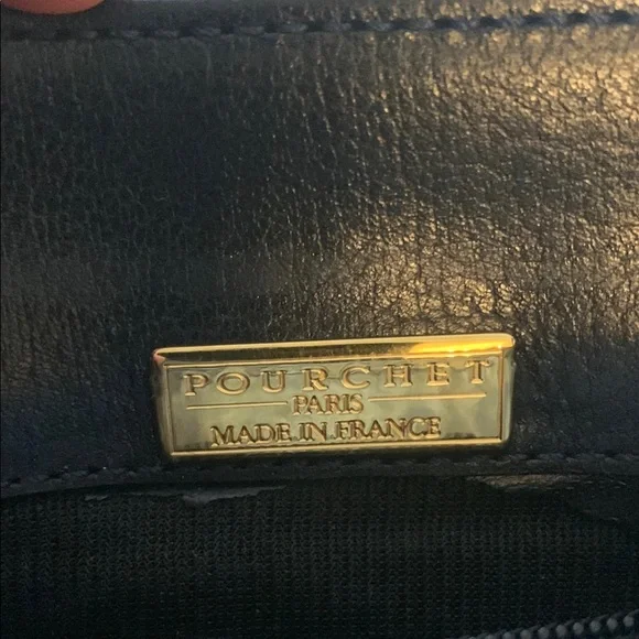 Vintage Pourchet Paris Navy Bag with Structured Design Made in France ๐ซ๐ท - Picture 8 of 15